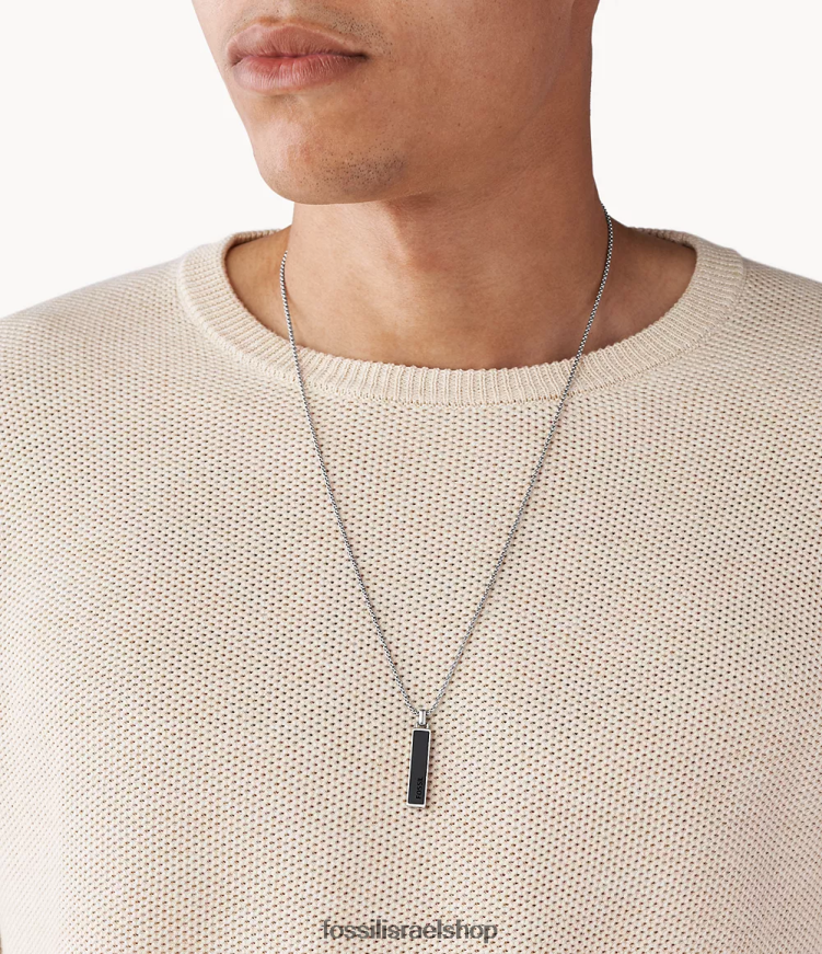 Fossil גברים שרשרת תליון אגת צלילה L8J0B61919 תכשיט שָׁחוֹר