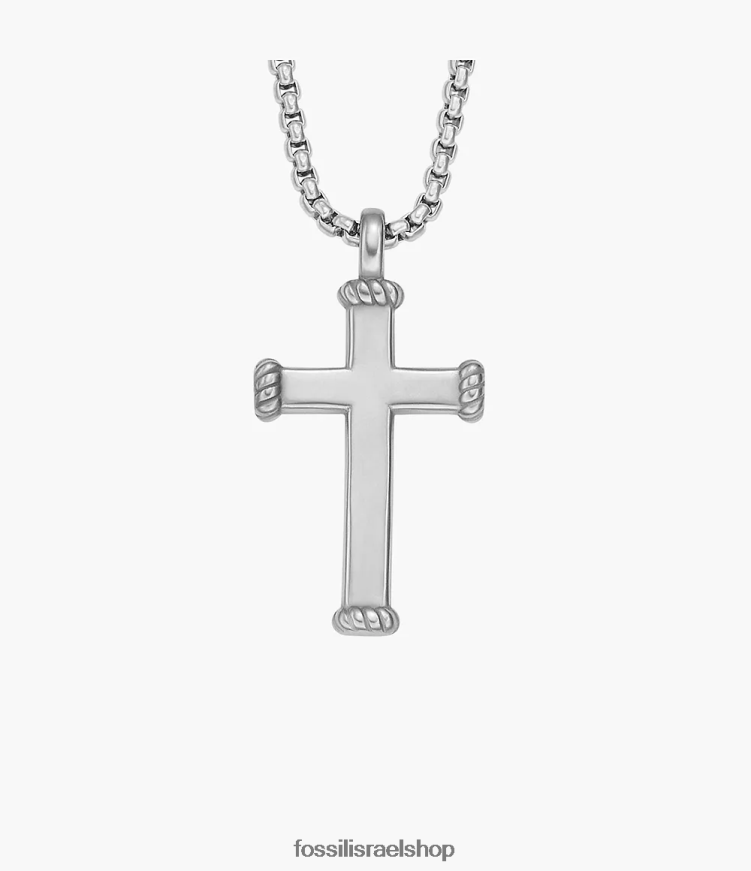 Fossil גברים שרשרת תליון נירוסטה רגעים משמעותיים L8J0B61920 תכשיט בגוון כסף