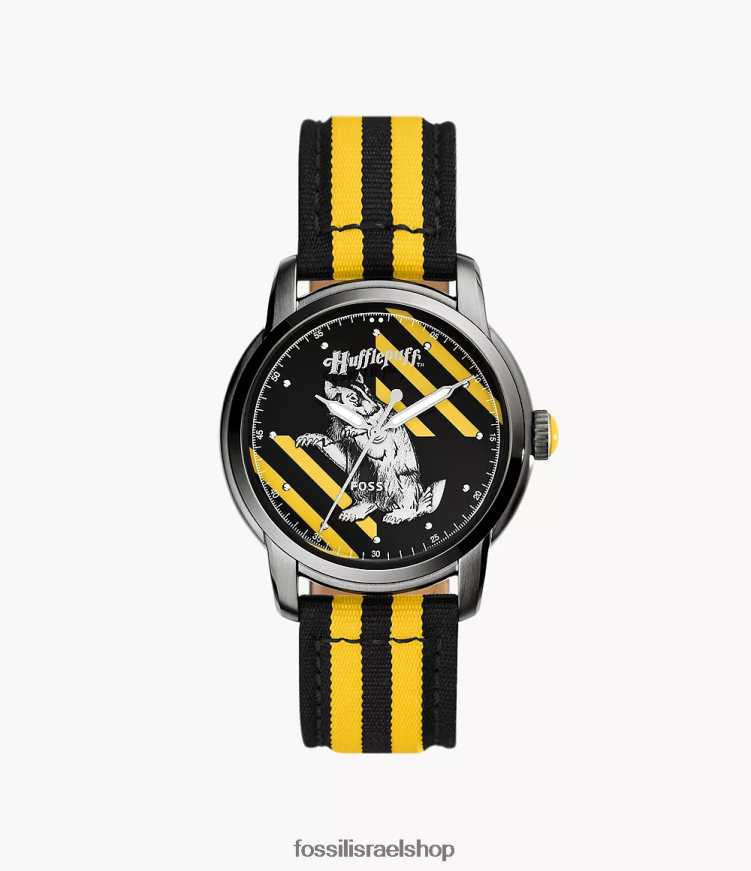 Fossil נשים מהדורה מוגבלת שעון ניילון הארי פוטר תלת ידיים L8J0B6194 אבזר שחור צהוב