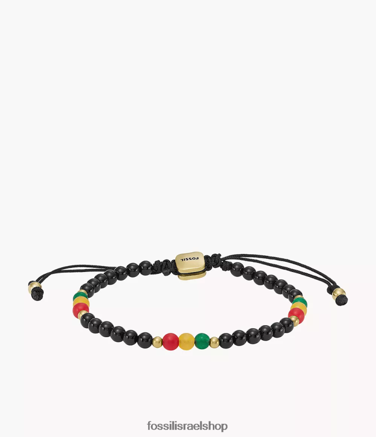 Fossil גברים חודש היסטוריה צמיד חרוזי אוניקס וג'ייד L8J0B61942 תכשיט שָׁחוֹר