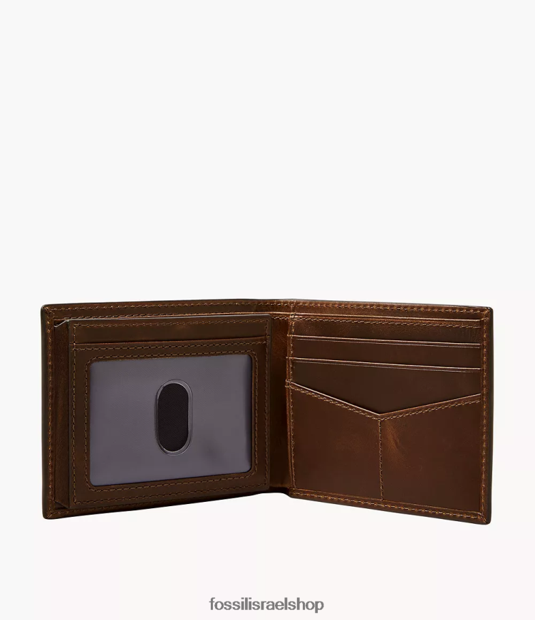 Fossil גברים דריק ביפולד עם ערכת מתנה עם זיהוי הפוך וחגורה L8J0B62027 אבזר חום