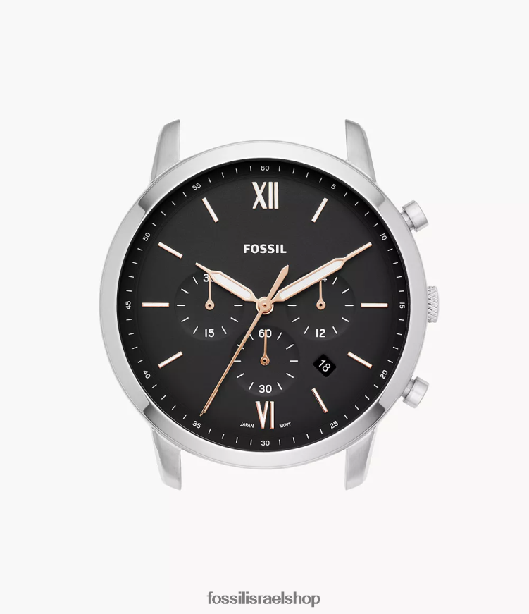 Fossil גברים מארז שעון נייטרה כרונוגרף מנירוסטה L8J0B62076 אבזר שָׁחוֹר