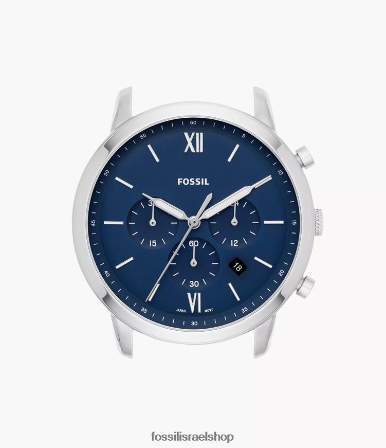 Fossil גברים מארז שעון נייטרה כרונוגרף מנירוסטה L8J0B62077 אבזר כְּחוֹל