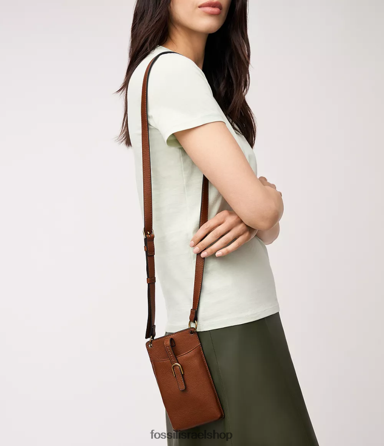 Fossil נשים תיק טלפון של ואדה L8J0B6286 תיק חום