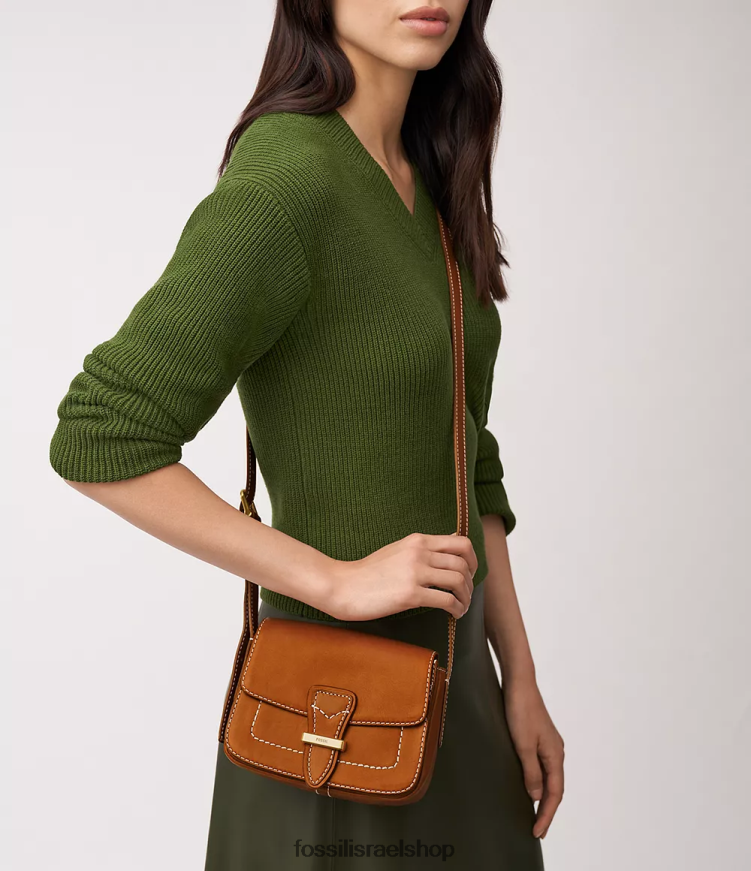 Fossil נשים טרמונט דש קטן מוצלב L8J0B6316 תיק קוניאק