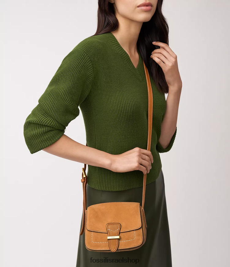 Fossil נשים טרמונט דש קטן מוצלב L8J0B6317 תיק לְהִשְׁתַזֵף