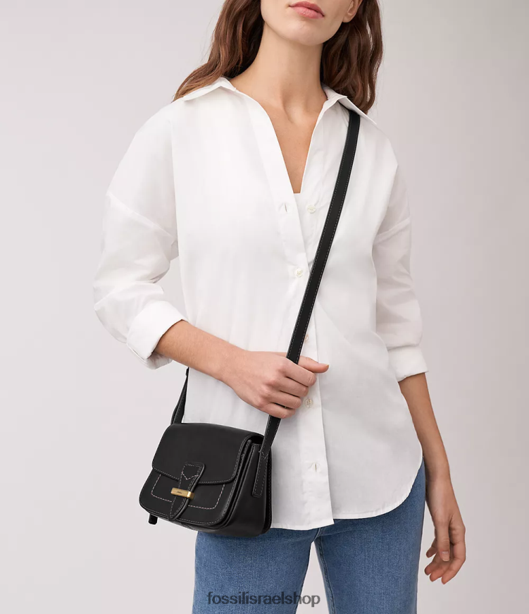 Fossil נשים טרמונט דש קטן מוצלב L8J0B6341 תיק שָׁחוֹר