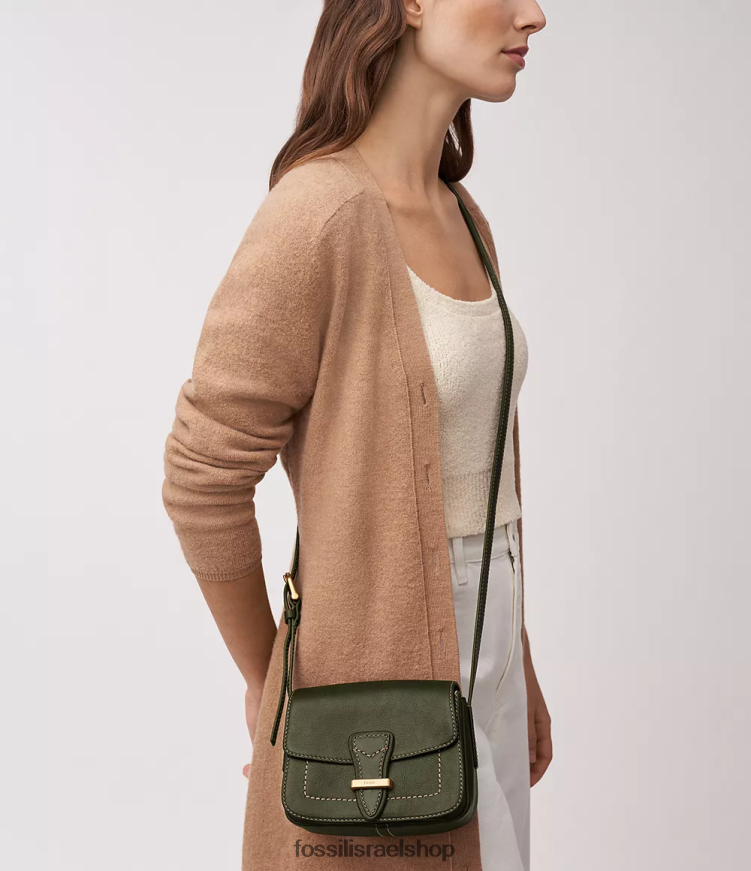 Fossil נשים טרמונט דש קטן מוצלב L8J0B6345 תיק זית