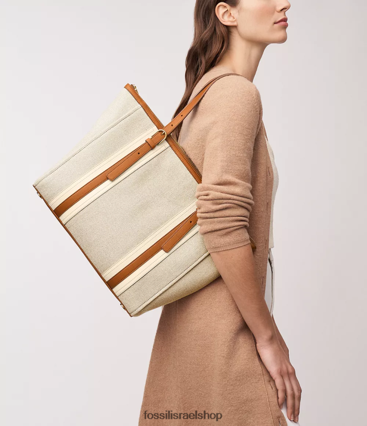 Fossil נשים קרלי טווט L8J0B6364 תיק חום בהיר