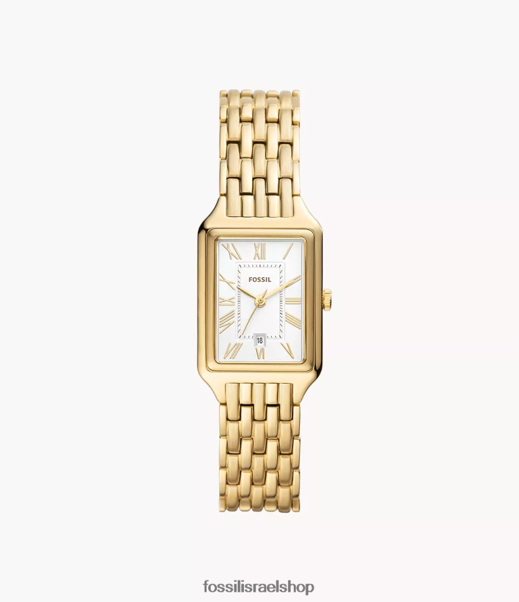 Fossil נשים שעון רקל תלת ידיים מנירוסטה L8J0B638 שעון גוון זהב