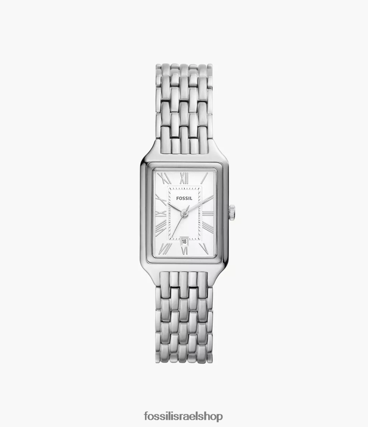 Fossil נשים שעון רקל תלת ידיים מנירוסטה L8J0B640 שעון בגוון כסף