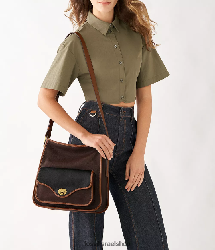 Fossil נשים נווד מורשת L8J0B6423 תיק חום כהה