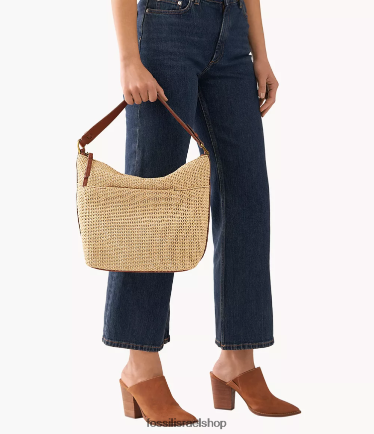 Fossil נשים ג'וליאנה נווד גדול L8J0B6428 תיק לבן