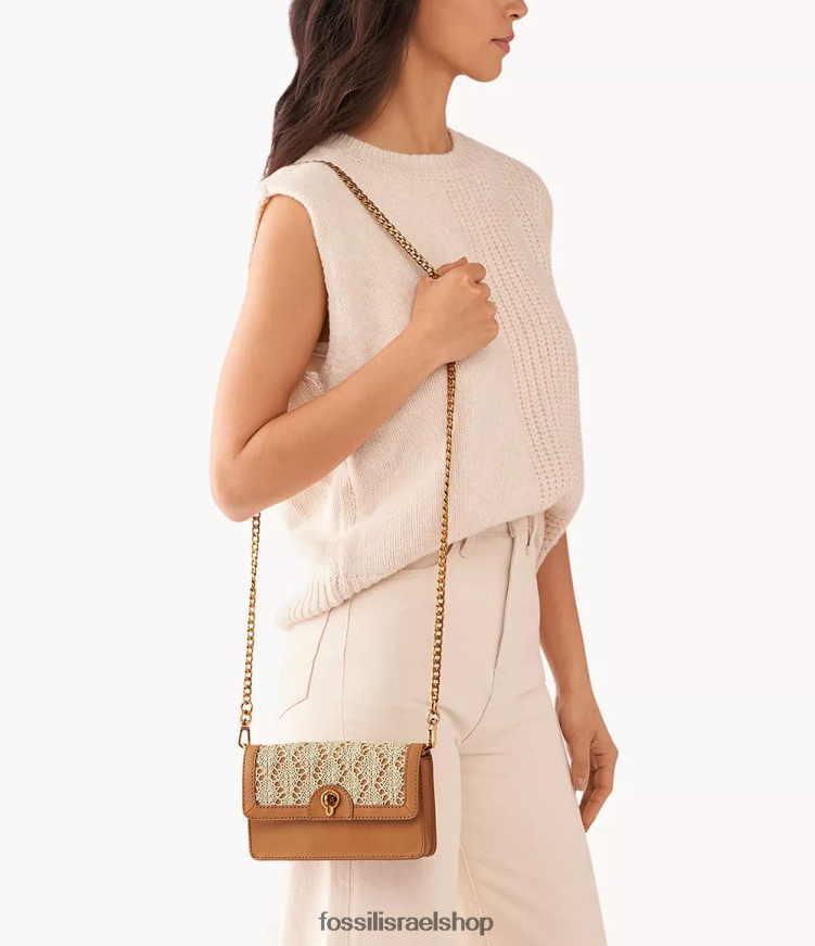 Fossil נשים ארנק איינסלי על שרשרת עם נעילת סיבוב L8J0B6439 תיק גָמָל