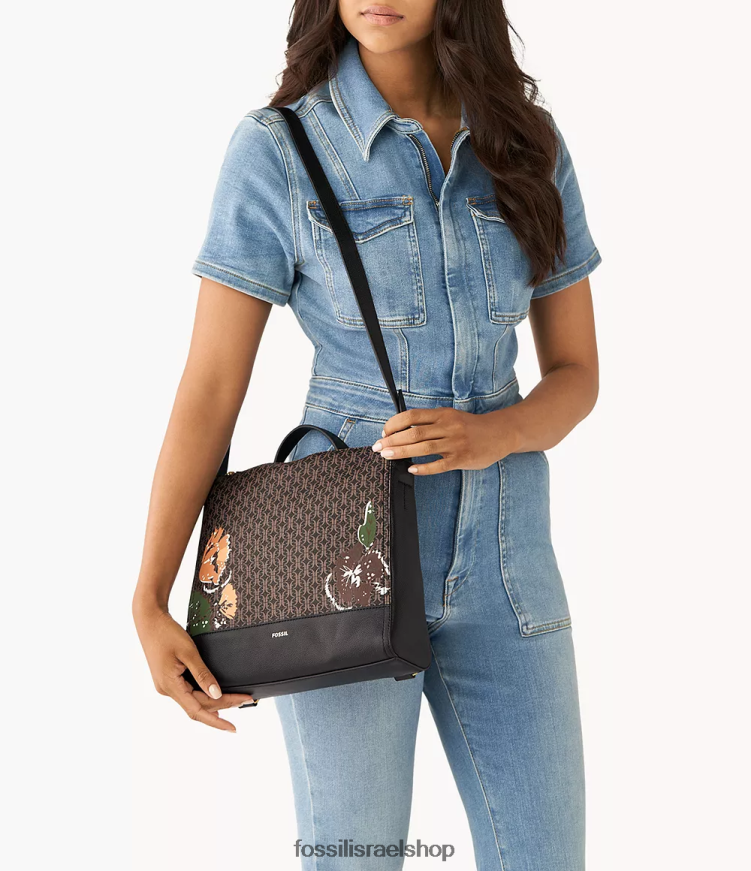 Fossil נשים אלינה תיק גב קטן להמרה L8J0B6449 תיק שָׁחוֹר