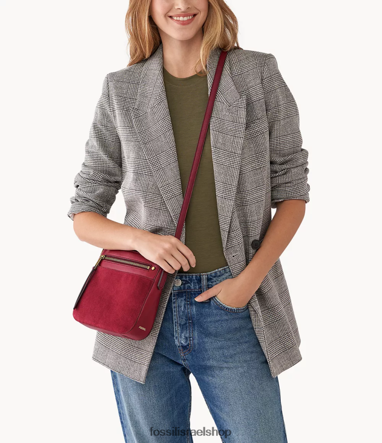 Fossil נשים פארה קרוסבודי L8J0B6473 תיק אָדוֹם