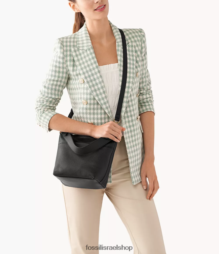 Fossil נשים ג'וליאנה נווד L8J0B6519 תיק שָׁחוֹר