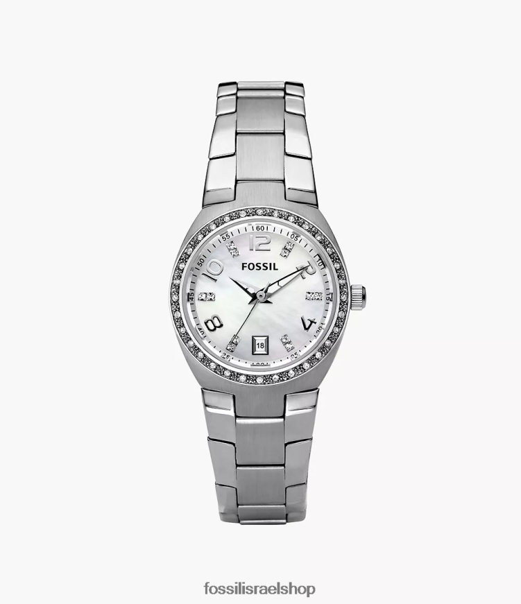 Fossil נשים עמית שעון נירוסטה L8J0B652 שעון כסף