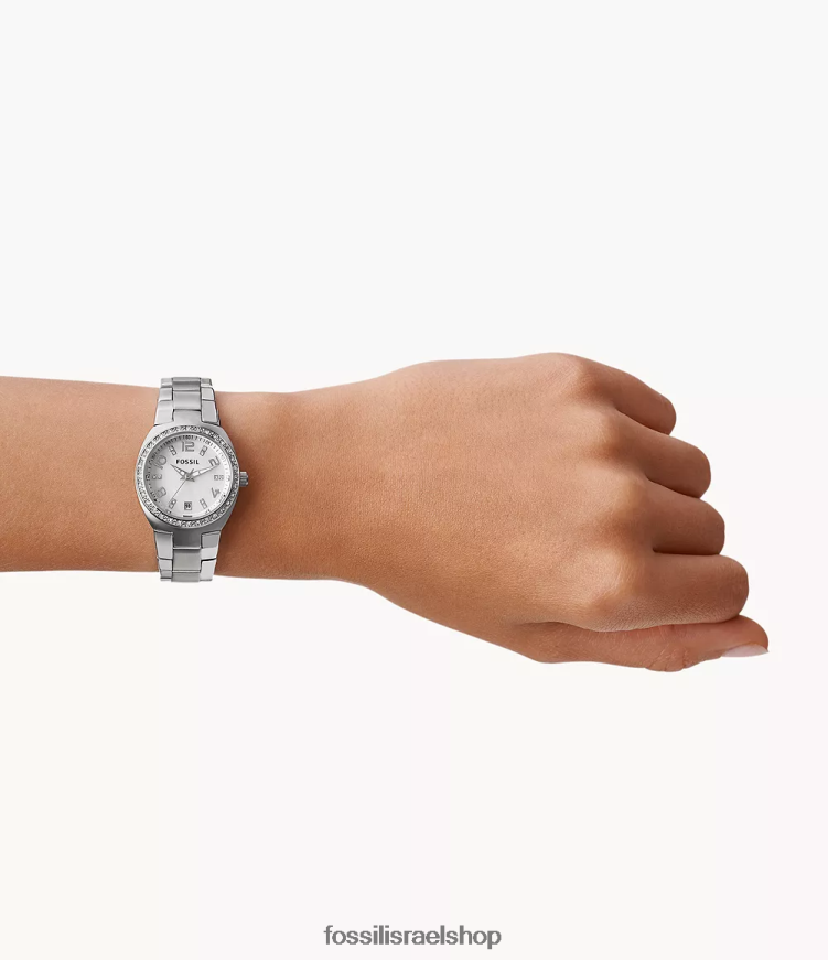 Fossil נשים עמית שעון נירוסטה L8J0B652 שעון כסף