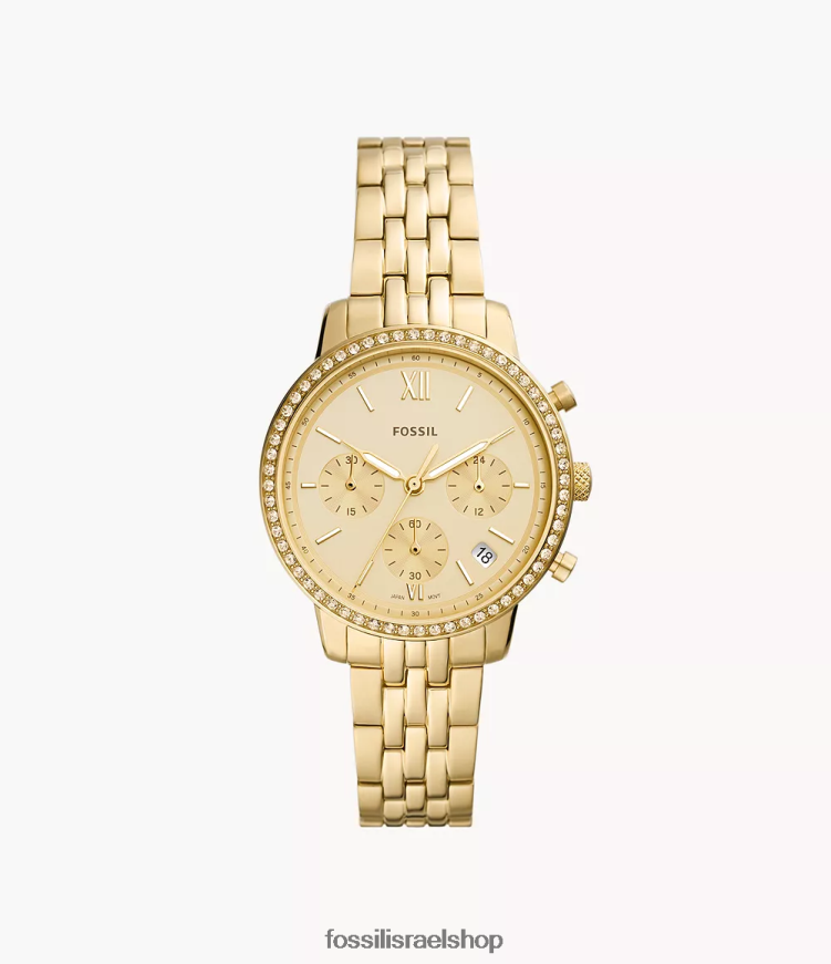 Fossil נשים שעון נייטרה כרונוגרף מנירוסטה L8J0B653 שעון גוון זהב