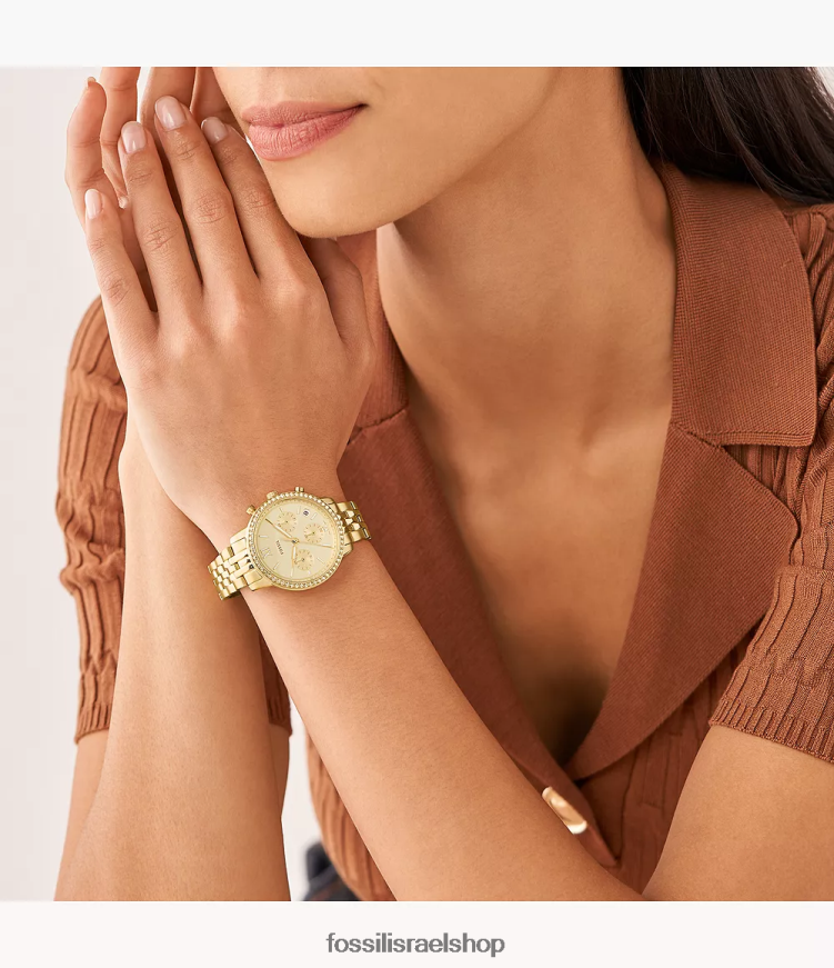 Fossil נשים שעון נייטרה כרונוגרף מנירוסטה L8J0B653 שעון גוון זהב