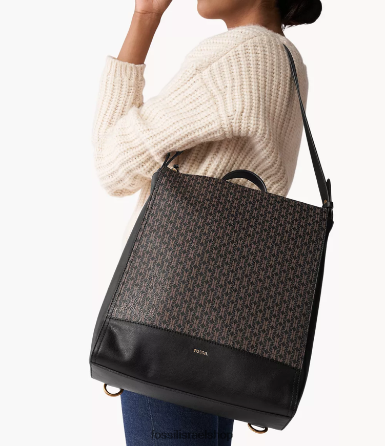Fossil נשים תיק גב אלינה להמרה L8J0B6541 תיק שָׁחוֹר