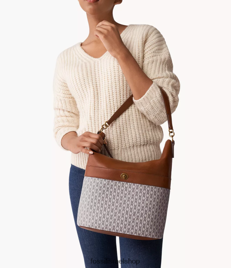 Fossil נשים טלולה נווד L8J0B6546 תיק חום