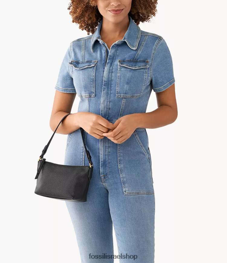 Fossil נשים ג'וליאנה מיני נווד L8J0B6584 תיק שָׁחוֹר