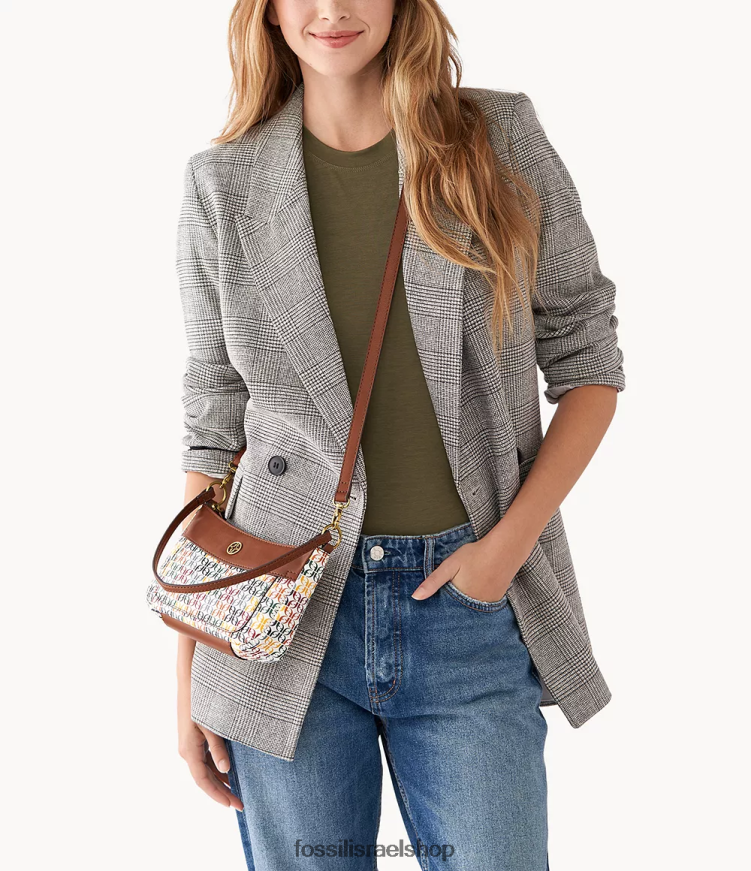 Fossil נשים סקילאר מיני בגט L8J0B6622 תיק לבן