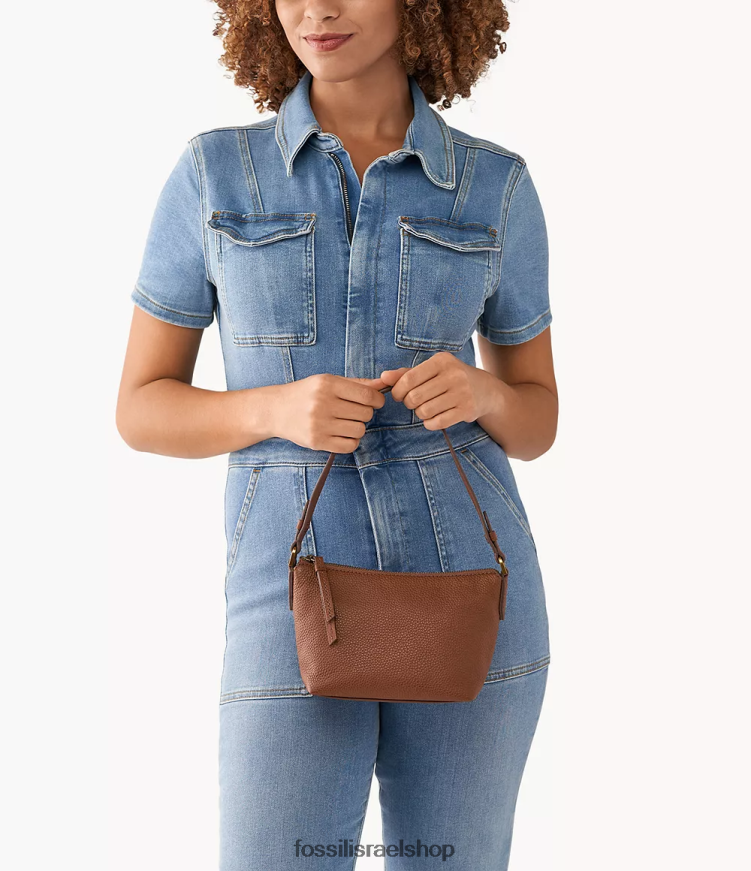 Fossil נשים ג'וליאנה מיני נווד L8J0B6650 תיק חום