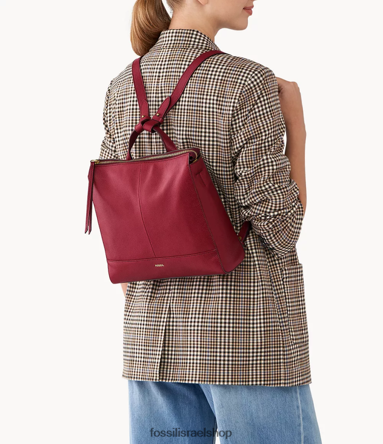 Fossil נשים תיק גב קטן אלינה להמרה L8J0B6659 תיק אָדוֹם