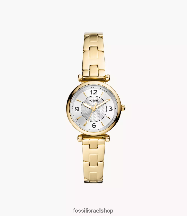 Fossil נשים שעון נירוסטה תלת ידיים של קארלי L8J0B672 שעון גוון זהב