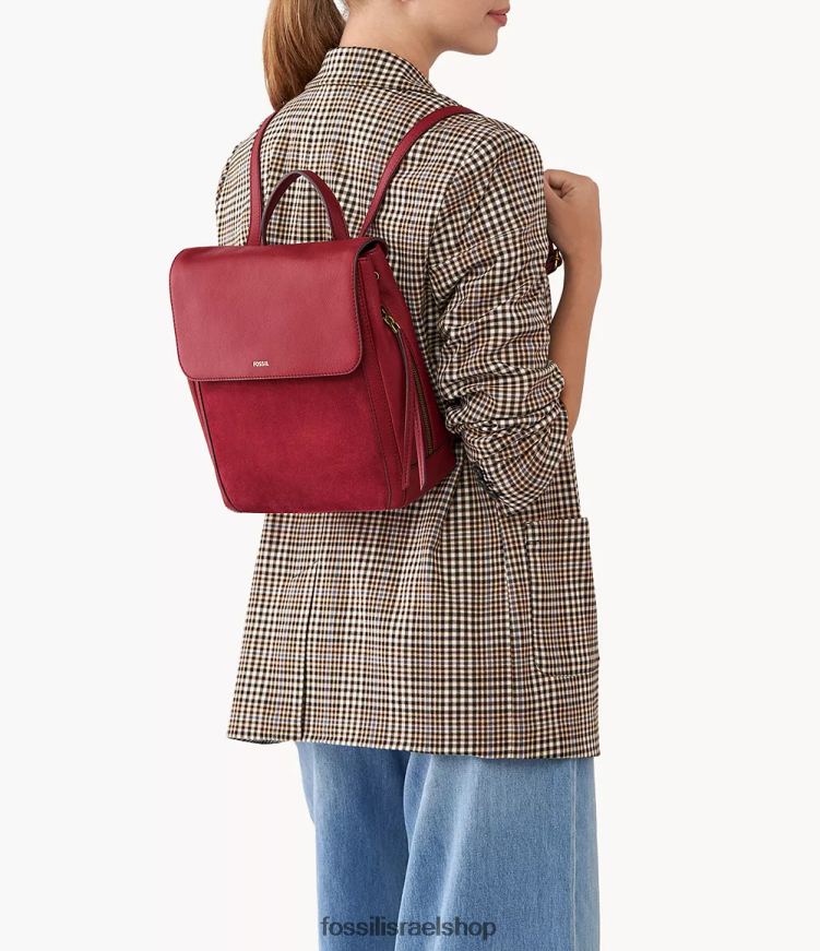 Fossil נשים תיק גב של קלייר L8J0B6720 תיק אָדוֹם