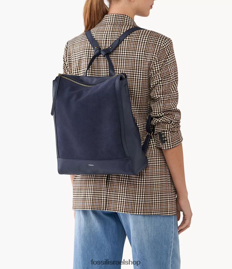 Fossil נשים תיק גב אלינה להמרה L8J0B6726 תיק חיל הים