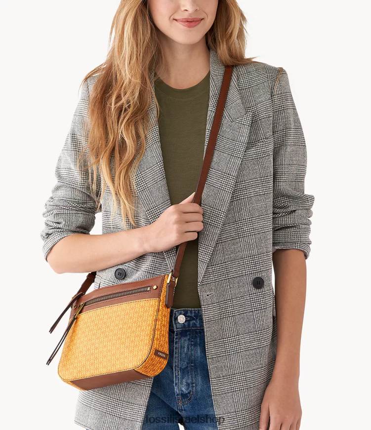 Fossil נשים פארה קרוסבודי L8J0B6735 תיק צהוב