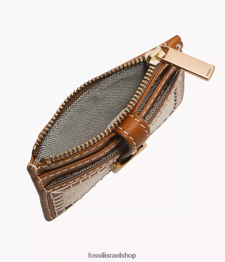 Fossil נשים נרתיק לכרטיסי מיקוד של ואדה L8J0B6762 ארנק חום בהיר