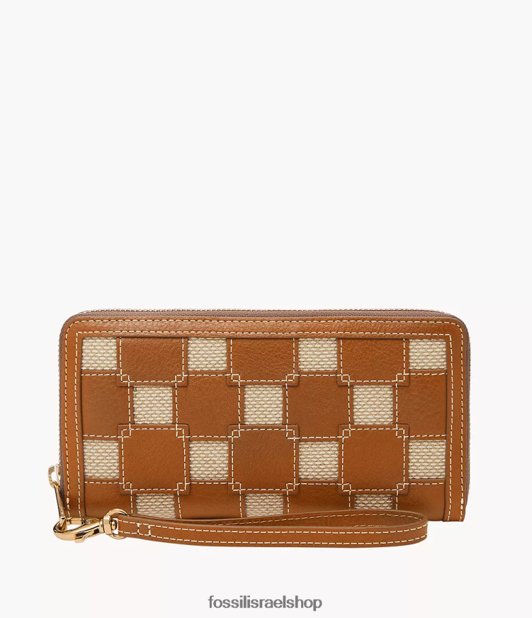 Fossil נשים רוכסן לוגן מסביב לקלאץ' L8J0B6788 ארנק אוּכָּף