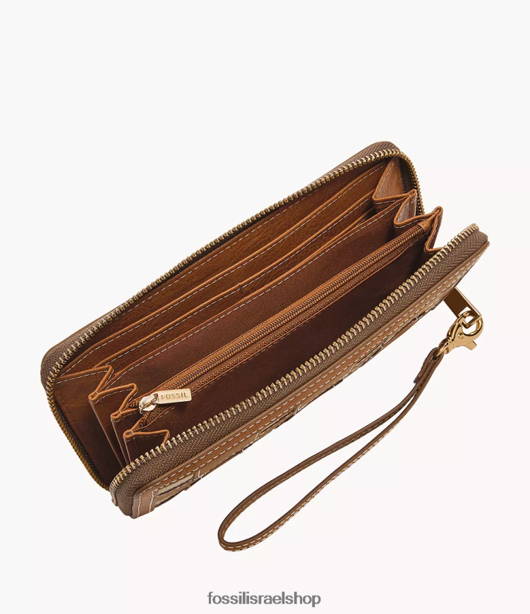 Fossil נשים רוכסן לוגן מסביב לקלאץ' L8J0B6788 ארנק אוּכָּף