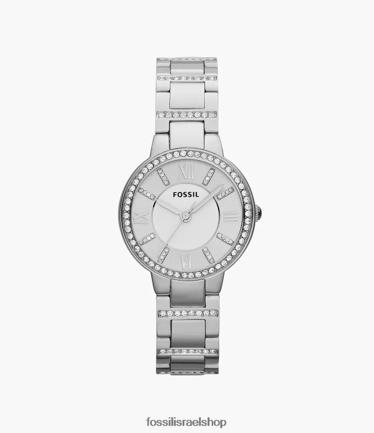 Fossil נשים שעון וירג'יניה מנירוסטה L8J0B684 שעון כסף