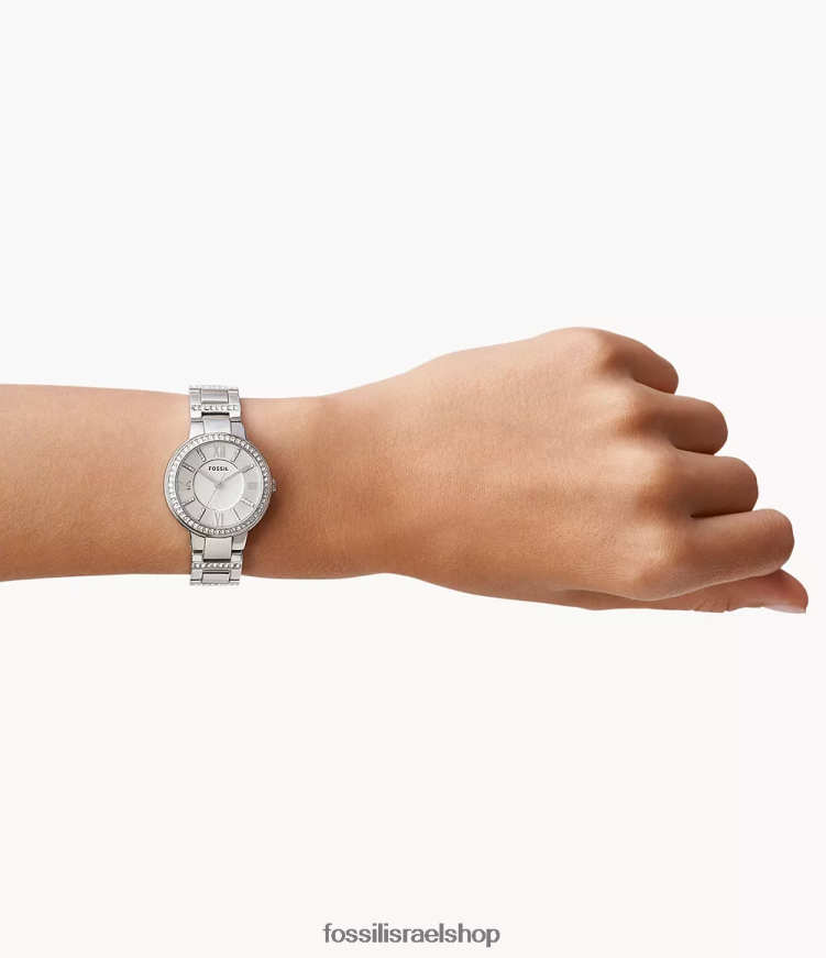 Fossil נשים שעון וירג'יניה מנירוסטה L8J0B684 שעון כסף