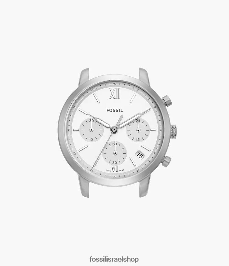 Fossil נשים מארז שעון נייטרה כרונוגרף מנירוסטה L8J0B685 שעון בגוון כסף