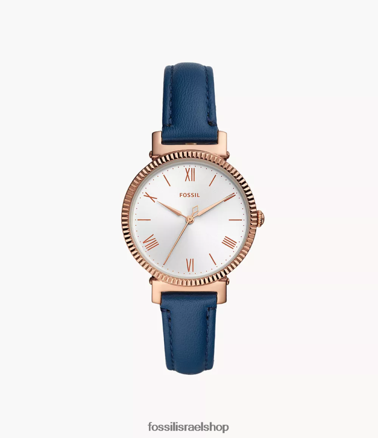 Fossil נשים שעון עור בעל שלוש ידיים דייזי L8J0B687 שעון צי חצות