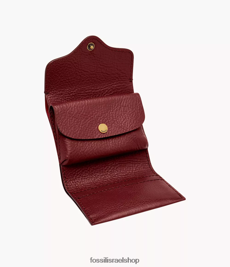 Fossil נשים משולש מורשת L8J0B6873 ארנק אָדוֹם