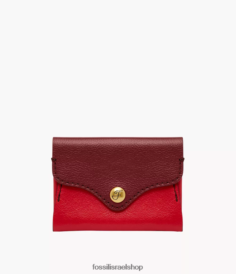 Fossil נשים מארז כרטיס מורשת L8J0B6875 ארנק אָדוֹם