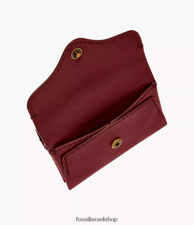 Fossil נשים מארז כרטיס מורשת L8J0B6875 ארנק אָדוֹם
