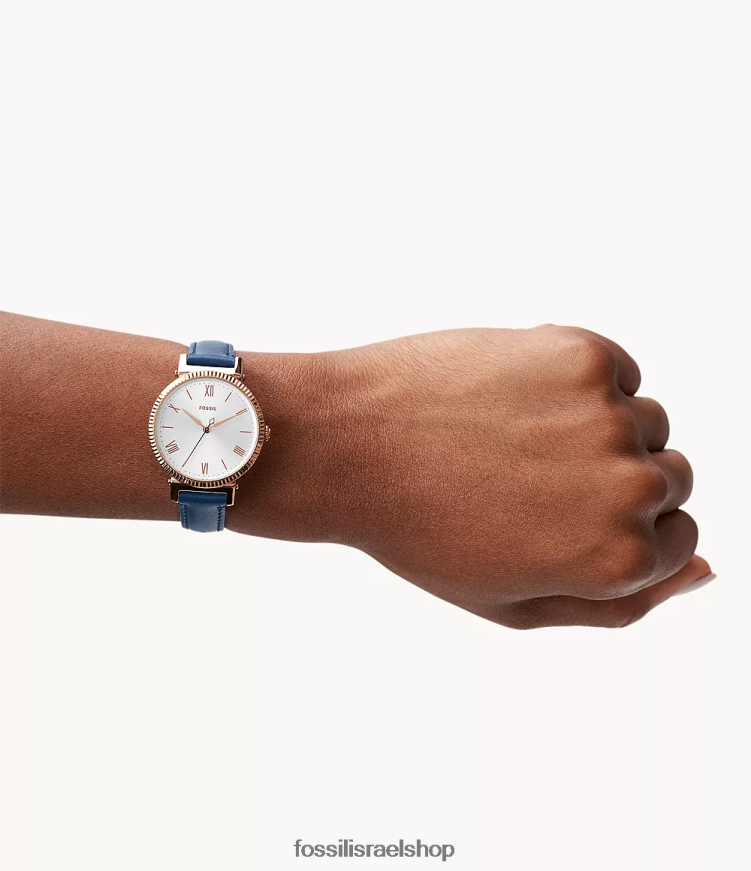 Fossil נשים שעון עור בעל שלוש ידיים דייזי L8J0B687 שעון צי חצות