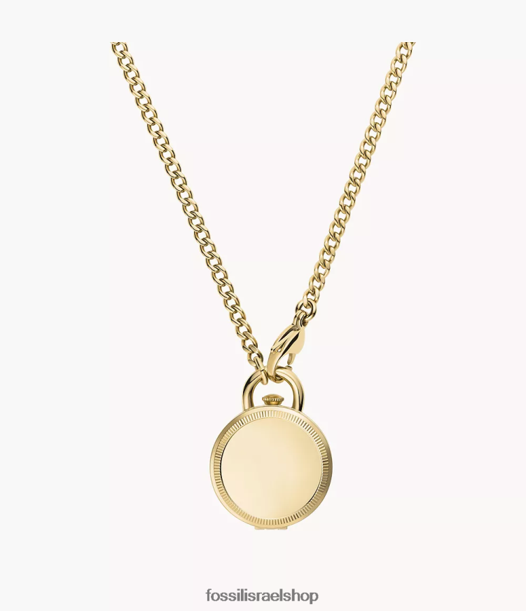 Fossil נשים תליון שעון נירוסטה תלת-יד של ג'קלין L8J0B6898 תכשיט גוון זהב