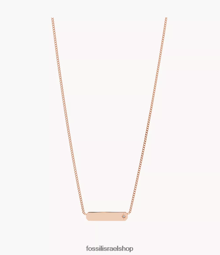 Fossil נשים שרשרת בר מנירוסטה של ​​ליין רוז L8J0B6906 תכשיט גוון זהב