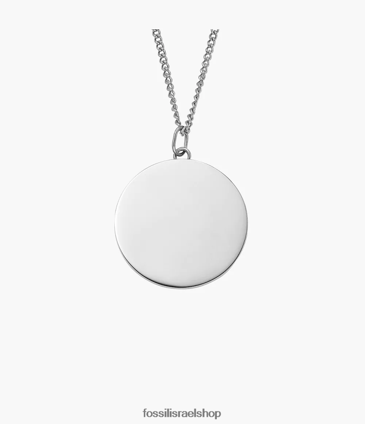 Fossil נשים שרשרת תליון מנירוסטה מצוירת L8J0B6908 תכשיט בגוון כסף
