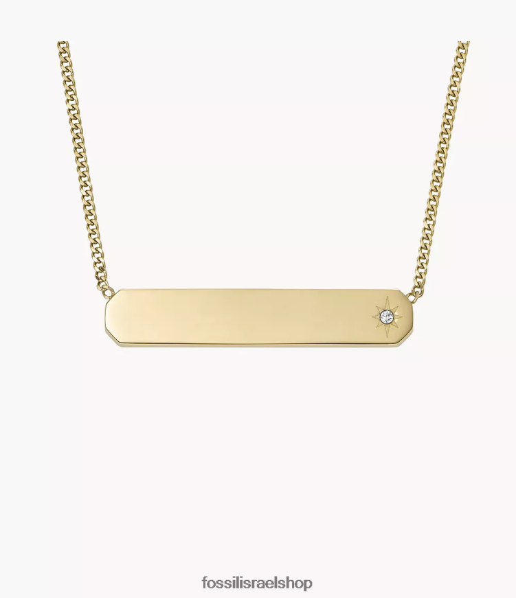 Fossil נשים שרשרת שרשרת בר מפלדת אל חלד L8J0B6909 תכשיט גוון זהב